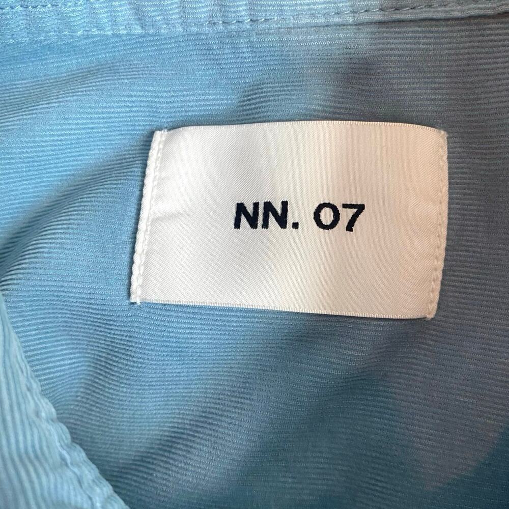 NN07 No Nationality Arne Soft Corduroy Button Up Long Sleeve Shirt XXL Pale Blue - Picture 7 of 11